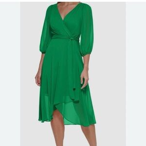 Green Wrap Dress dkny